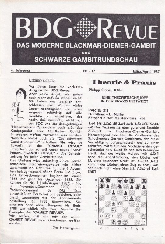 BDG Revue  BDG Revue 4.Jahrgang 1987 Hefte Nr. 17 und 18 (2 Hefte) 