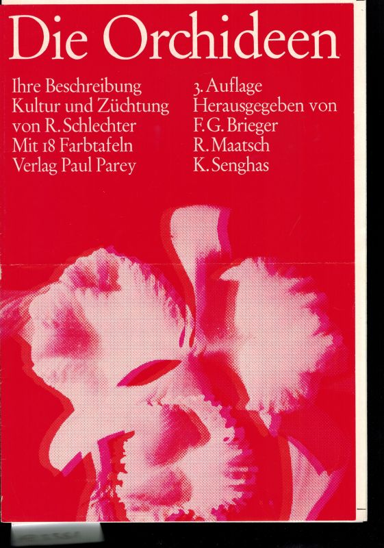 Die Orchideen  Die Orchideen 2.Band 1985 nur das Inhaltsverzeichnis 
