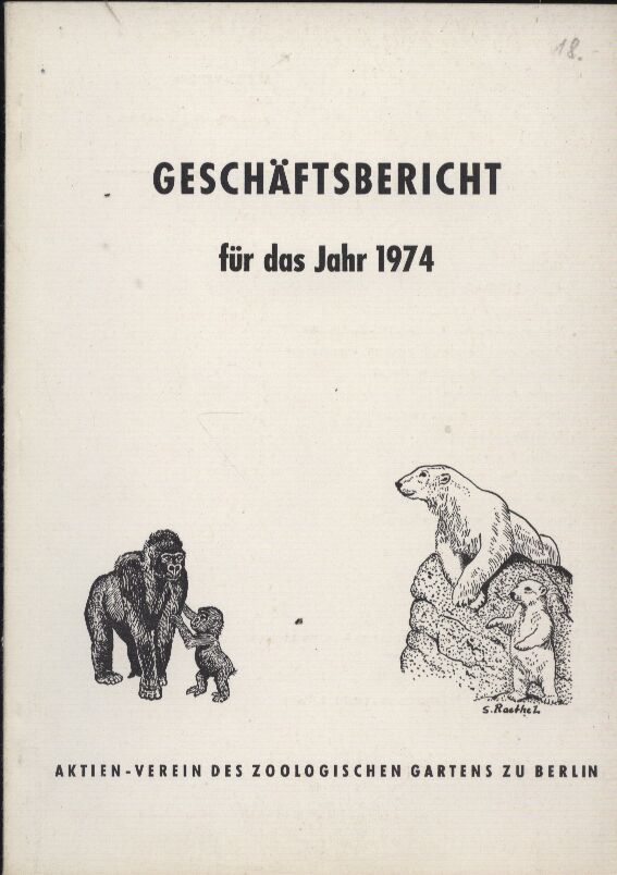 Berlin-Zoo  Geschäftsbericht für das Jahr 1974 