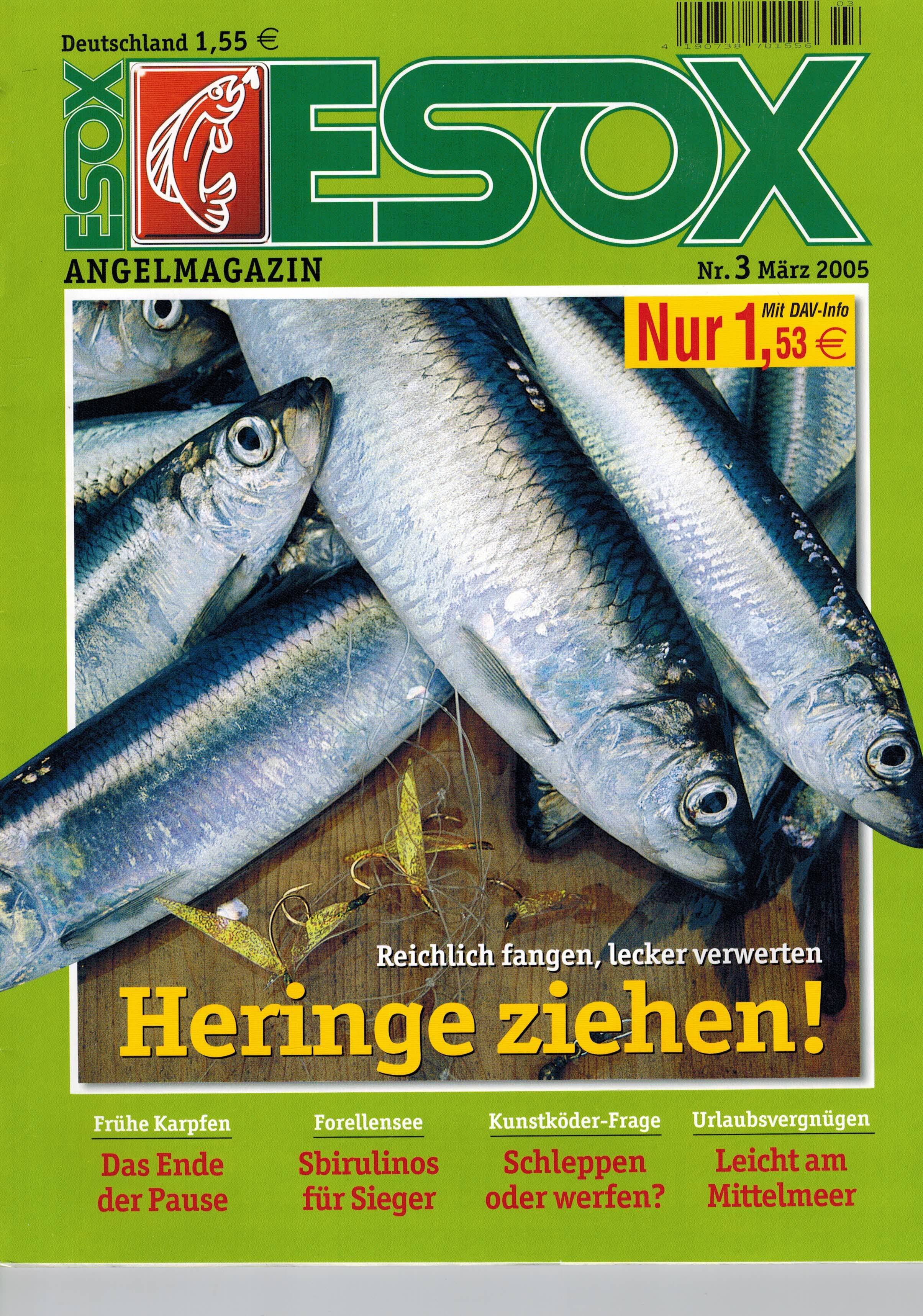 Esox Angelmagazin  Esox Jahr 2005 Heft 1 bis 12 (12 Hefte) 