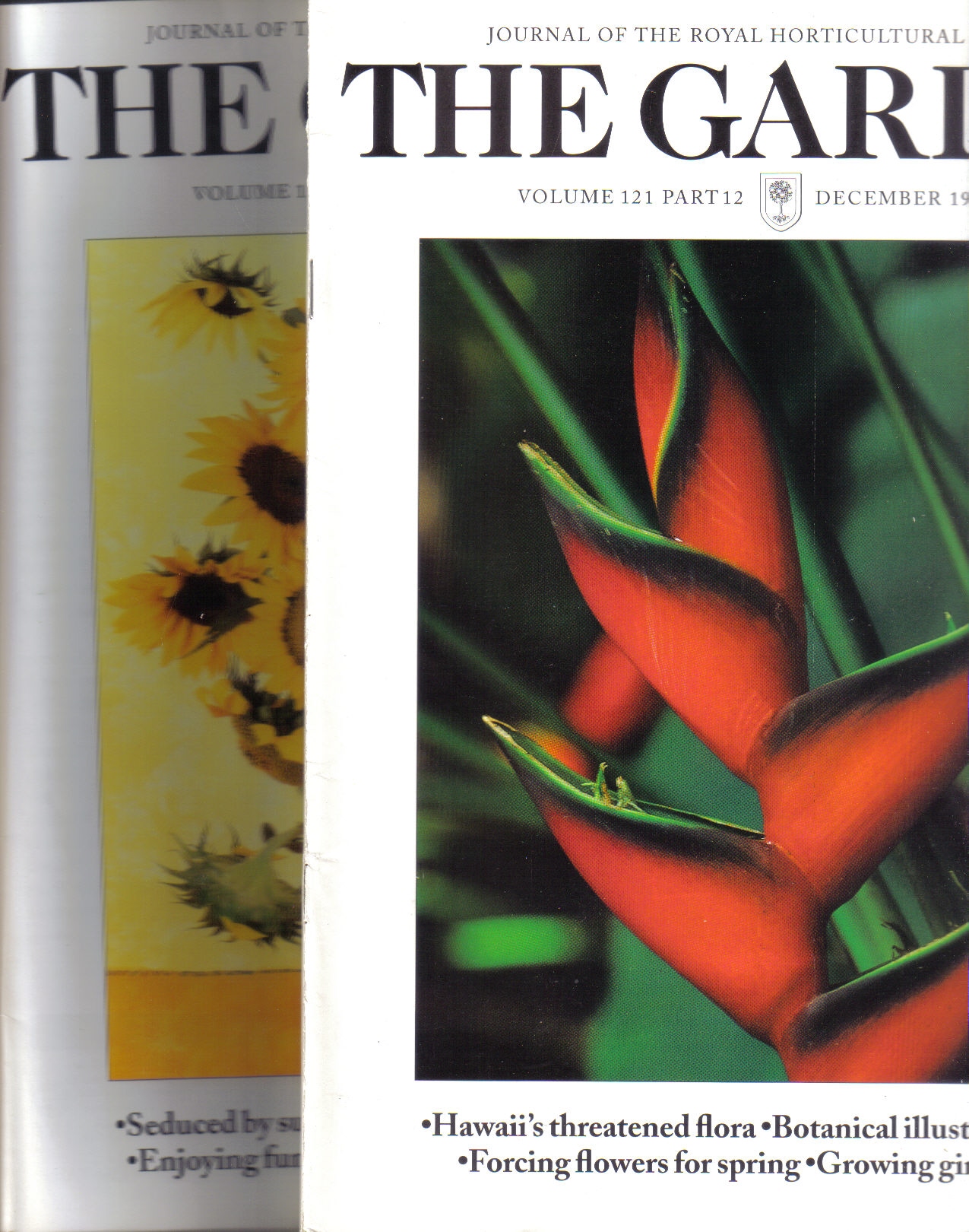 The Royal Horticultural Society RHS  The Garden Journal Volume 121, 1996 Part 1 bis 12 (12 Hefte) 