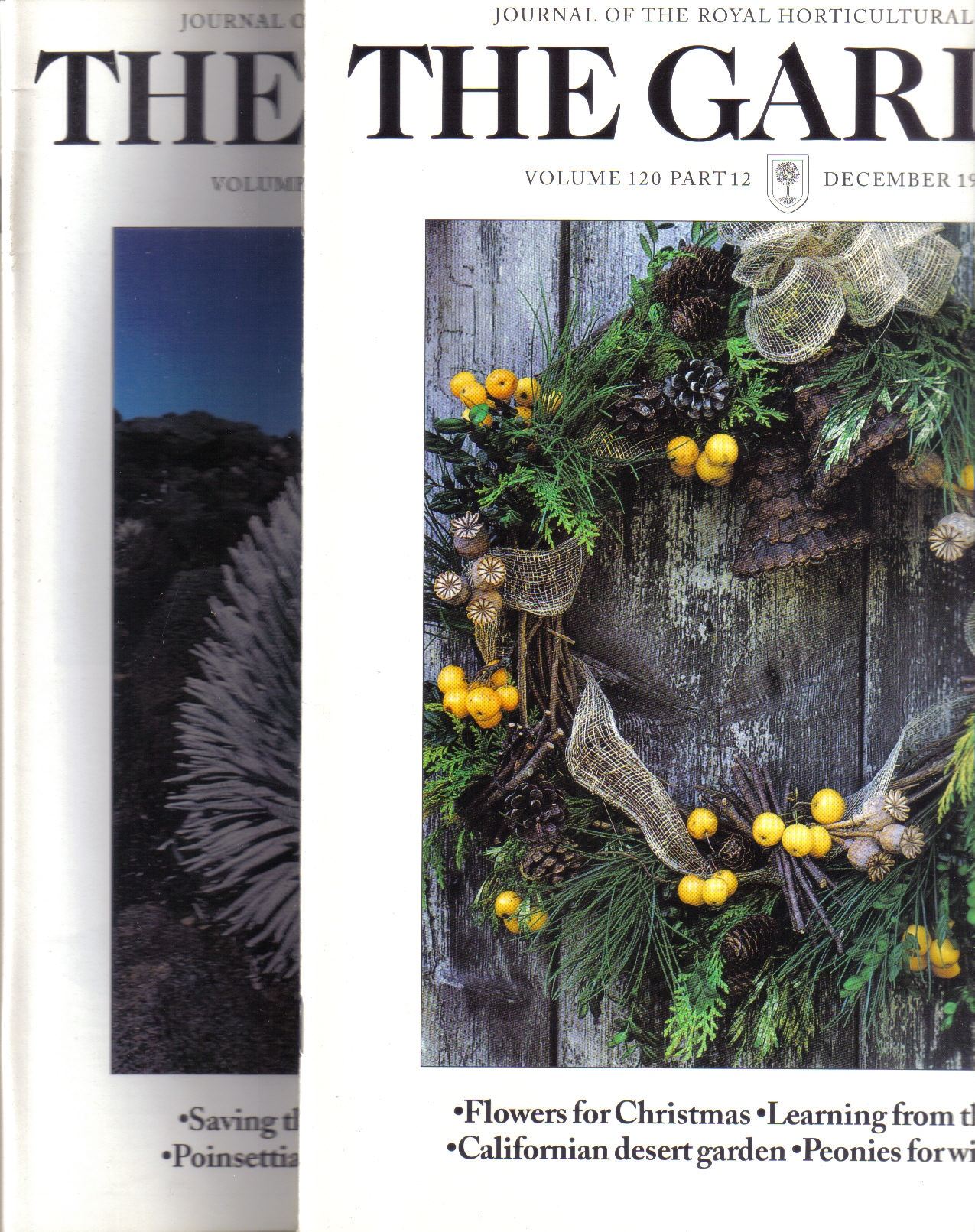 The Royal Horticultural Society RHS  The Garden Journal Volume 120, 1995 Part 1 bis 12 (12 Hefte) 