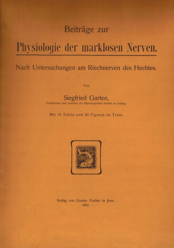 Garten,Siegfried  Beiträge zur Physiologie der marklosen Nerven 