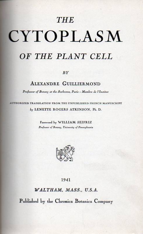 Guilliermond,Alexandre  The cytoplasm of the plant cell 