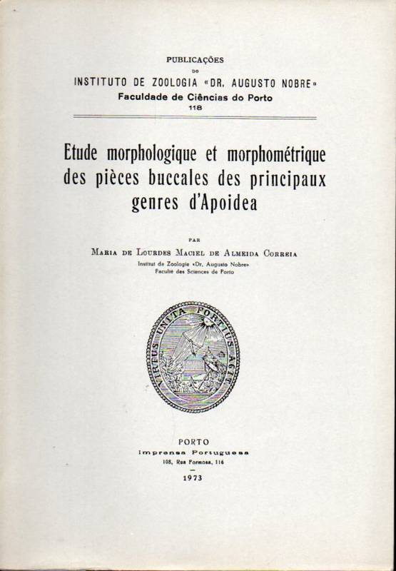 Correia,Maria de Lourdes Maciel  Etude morphologique et morphometrique des pieces buccales des principa 