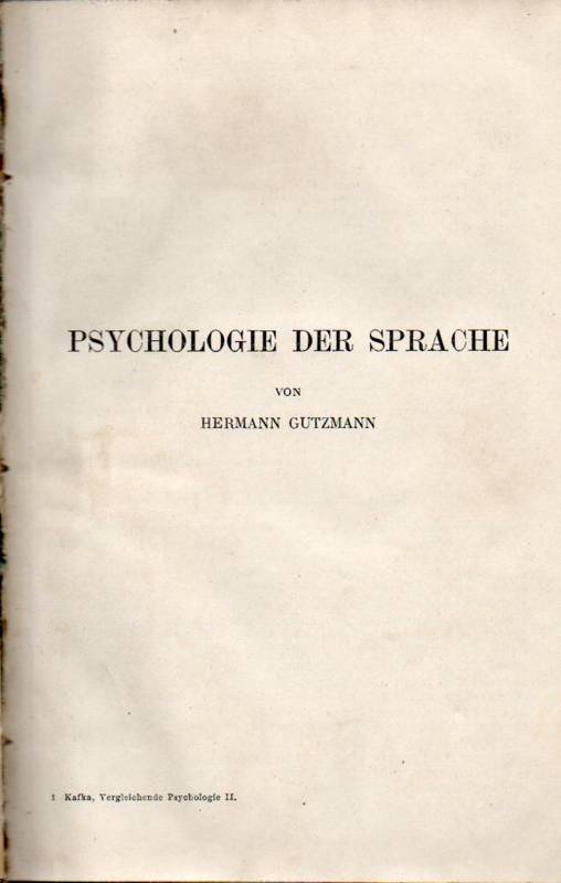 Kafka,Gustav(Hsg.)  Handbuch der vergleichenden Psychologie 