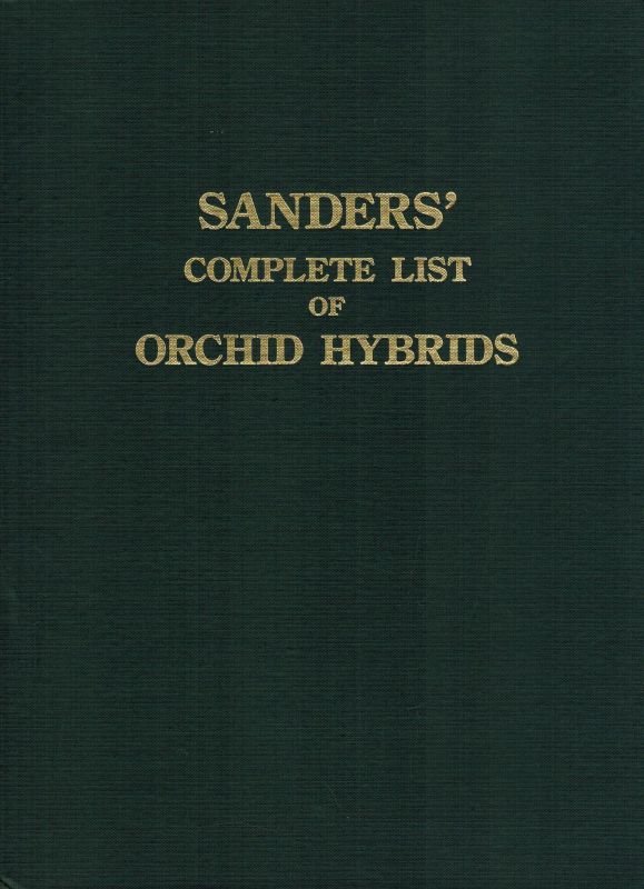 Sander's,David  Sander's Lista Completa de Hibridos de Orquideas 