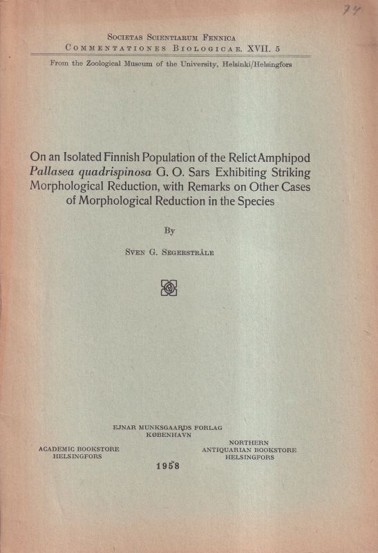 Societa Scientiarum Fennica  Commentationes Biologicae XVII,5:Segerstrale,Sven G.,On an isolated Fi 