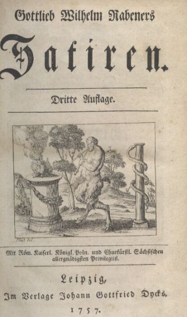 Rabener,Gottlieb Wilhelm  Gottlieb Wilhelm Rabeners Satiren.4 Theile in 2 Bänden 