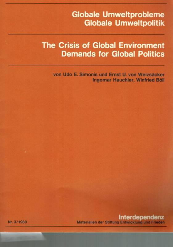 Simonis,Udo E. und Ernst U.von Weizsäcker  Globale Umweltprobleme Globale Umweltpolitik 