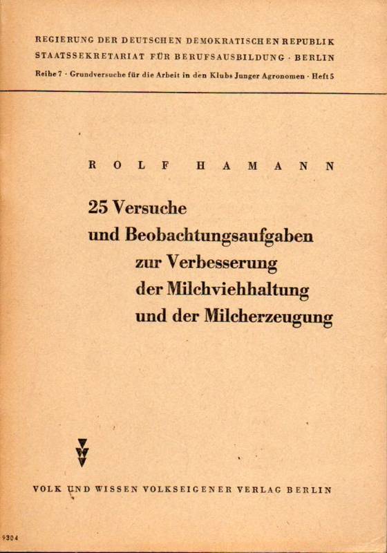 Hamann,Rolf  25 Versuche und Beobachtungsaufgaben zur Verbesserung der 