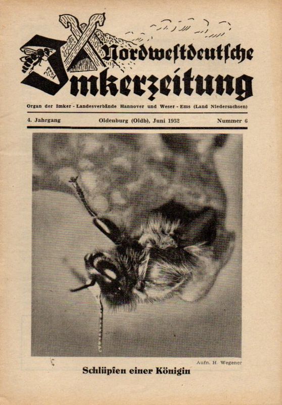 Nordwestdeutsche Imkerzeitung  Nordwestdeutsche Imkerzeitung 4.Jahrgang 1952 Heft 6 (1 Heft) 