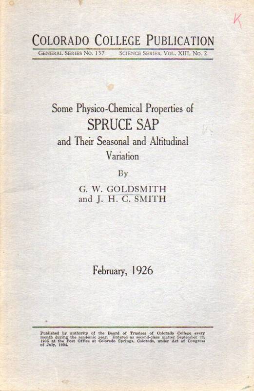 Goldsmith,G.W. and J.H.C.Smith  Some Physico-Chemical Properties of Spruce Sap and their Seasonal 