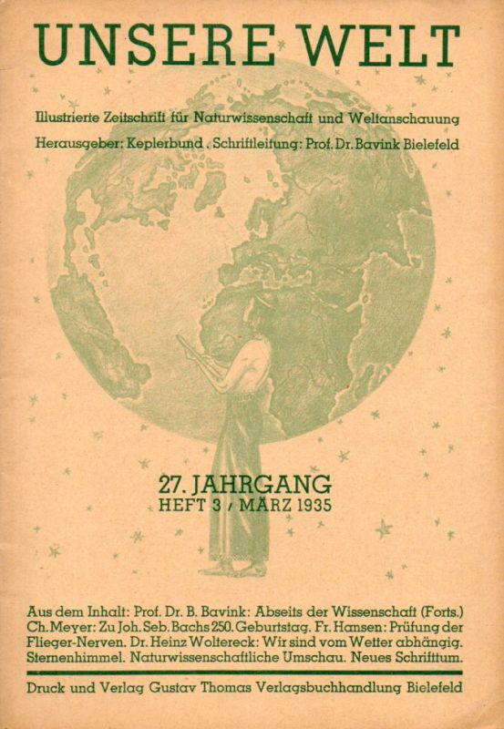 Unsere Welt  Unsere Welt 27.Jahrgang 1935, Heft 3 (1 Heft) 