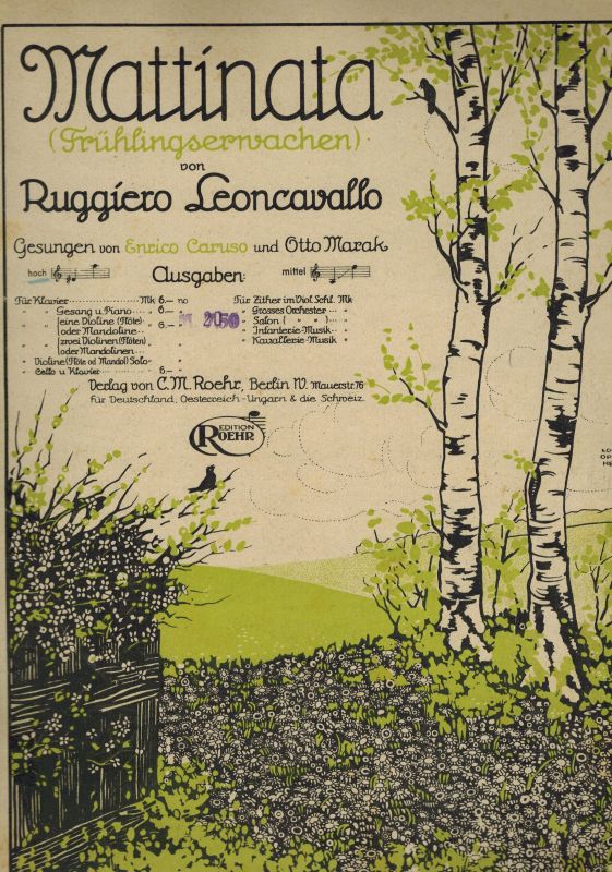 Leoncavallo,Ruggiero  Mattinata (Frühlingserwachen) 