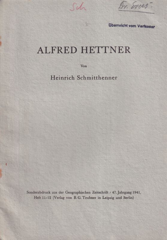 Schmitthenner,Heinrich  Alfred Hettner 