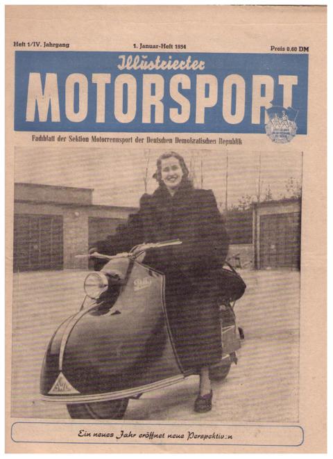 Hrsg. Deutscher Motorsport - Verband der DDR     Illustrierter Motorsport  - 1. Januar  - Heft 1954 , Nr. 1 ,  