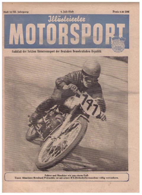 Hrsg. Deutscher Motorsport - Verband der DDR     Illustrierter Motorsport  - 1. Juli  - Heft 1953 , Nr. 12 ,  