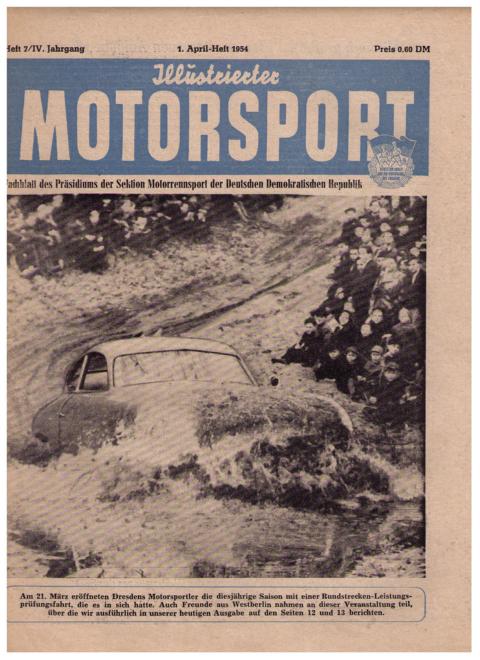 Hrsg. Deutscher Motorsport - Verband der DDR     Illustrierter Motorsport  - 1. April - Heft  1954, Nr. 7 ,  
