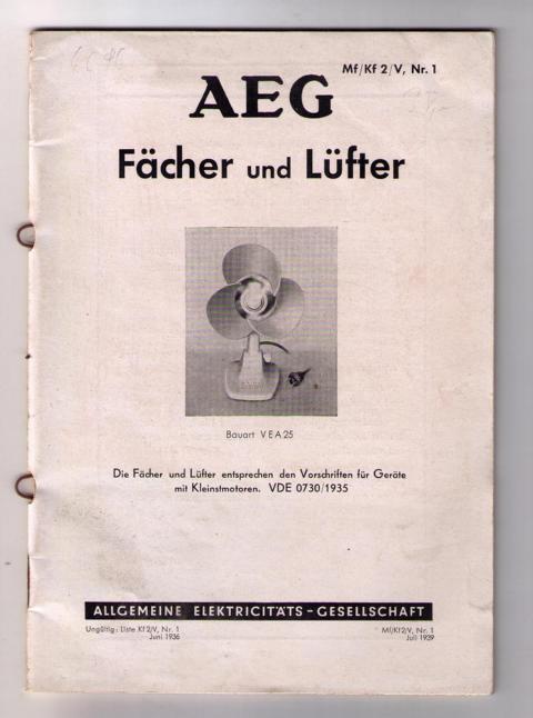 Hrsg. AEG   AEG Fächer und Lüfter  