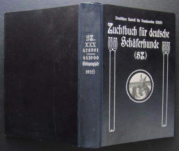 Hrsg." Fachschaft  für deutsche Schäferhunde "    Zuchtbuch  für Deutsche Schäferhunde  1933   ( Körbuch )  " 