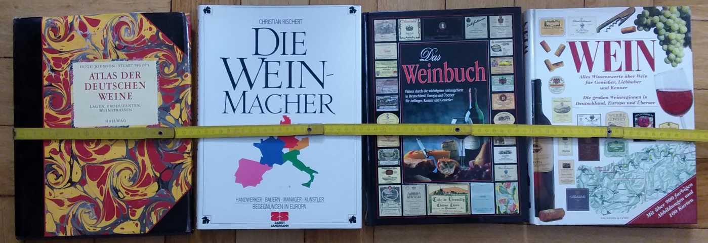 Rischert , Ernst - Johnson, Hugh - Pigott, Stuarte u.a. (4 Weinbücher   Atlas der Deutschen Weine  + Wein " + Die Weinmacher und Das Weinbuch " 