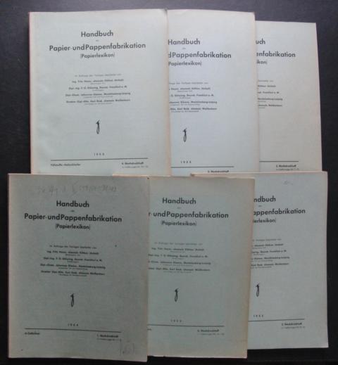 Hrsg. Sändig,Dr. Johannes u.a.   Handbuch der Papier - und Pappenfabrikation   