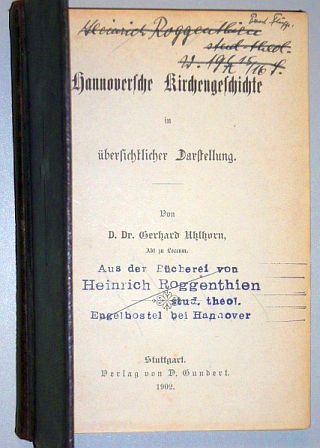 Uhlhorn, Gerhard:  Hannoversche Kirchengeschichte in übersichtlicher Darstellung. 