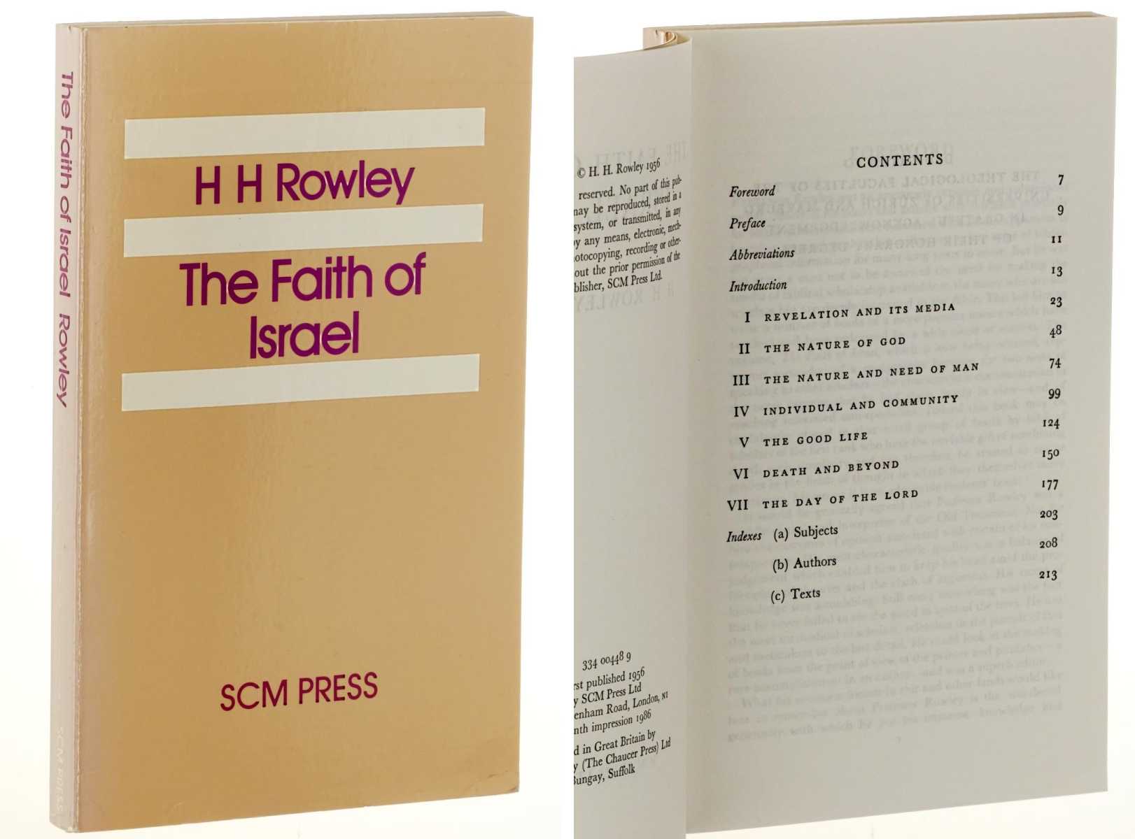 Rowley, H.H.:  The Faith of Israel. 