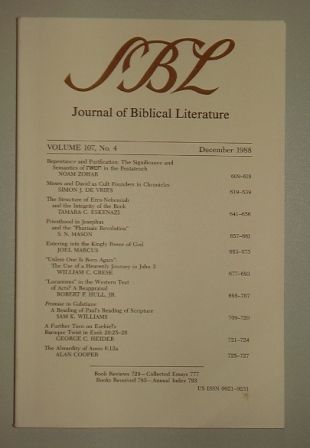   Journal of Biblical Literature (SBL). Publ. quarterly by the Society of Biblical Literature. 