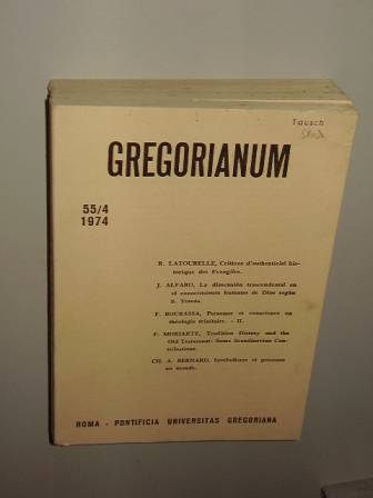   Gregorianum. Periodicum trimestre a Pontificia Universitate Gregoriana editum. 