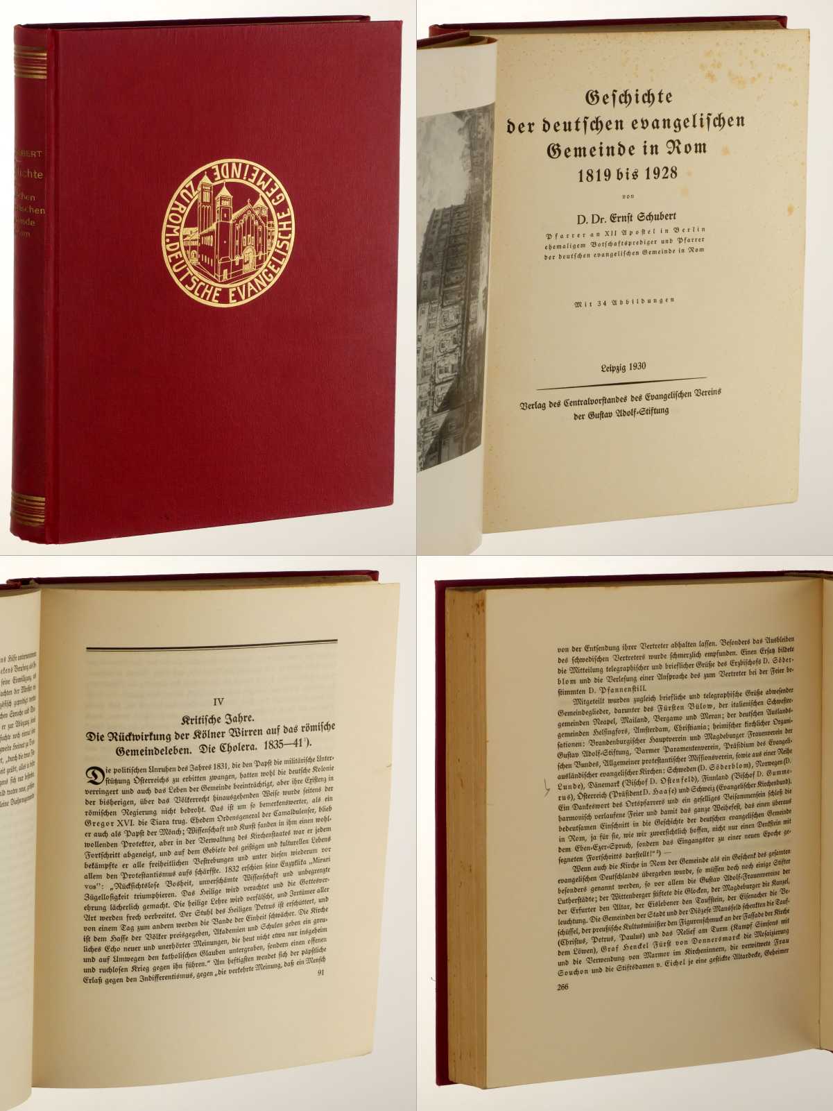 Schubert, Ernst:  Geschichte der deutschen evangelischen Gemeinde in Rom 1819 bis 1928. 