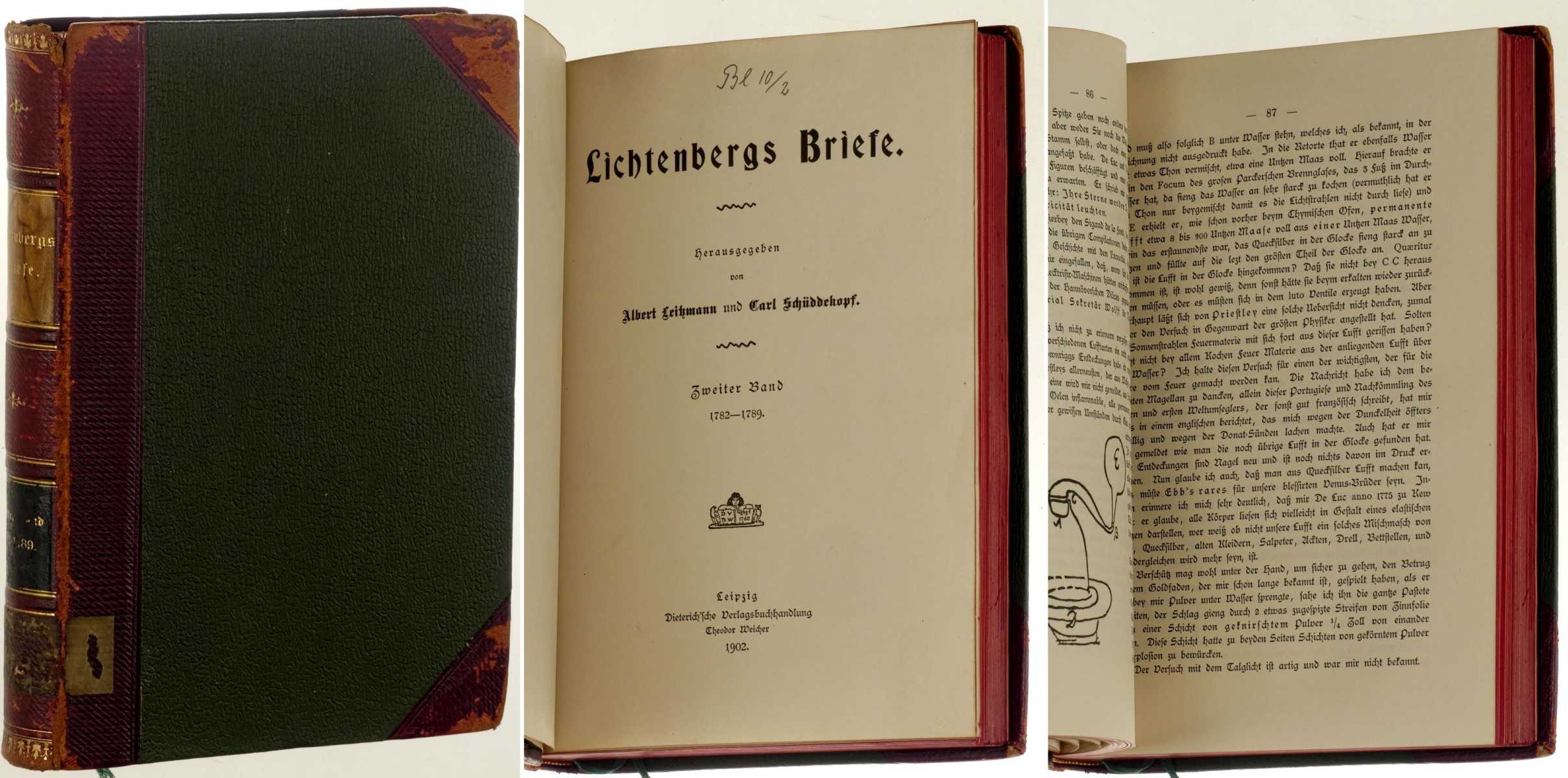 Lichtenberg, Georg Christoph:  Lichtenbergs Briefe. Hrsg. von Albert Leitzmann und Carl Schüddekopf: Band 2 (von 3 Bdn.): 1782 - 1789. 