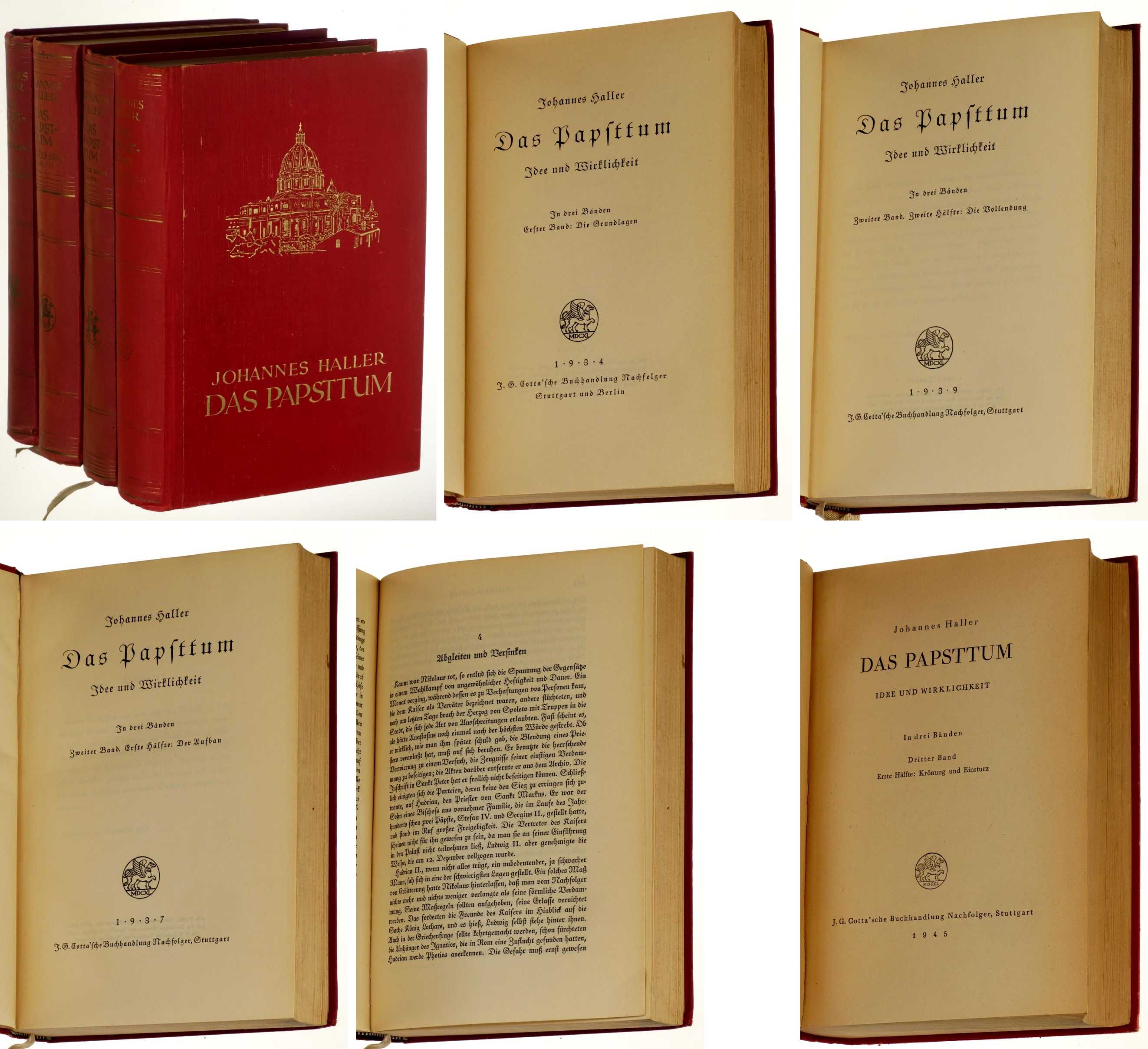 Haller, Johannes:  Das Papsttum. Idee und Wirklichkeit. In drei Bänden (in 4 Teilbänden: I, II/1; II/2, III/1 