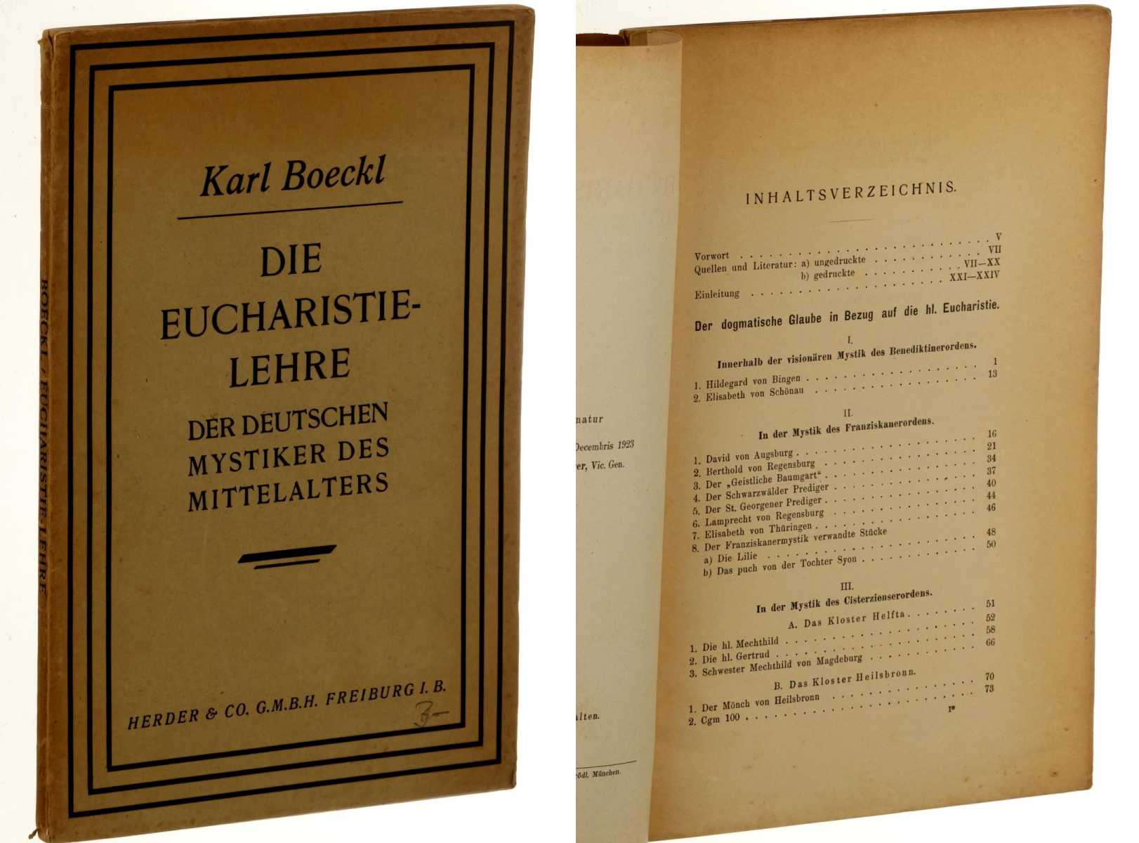 Boeckl, Karl:  Die Eucharistie-Lehre der deutschen Mystiker des Mittelalters. 
