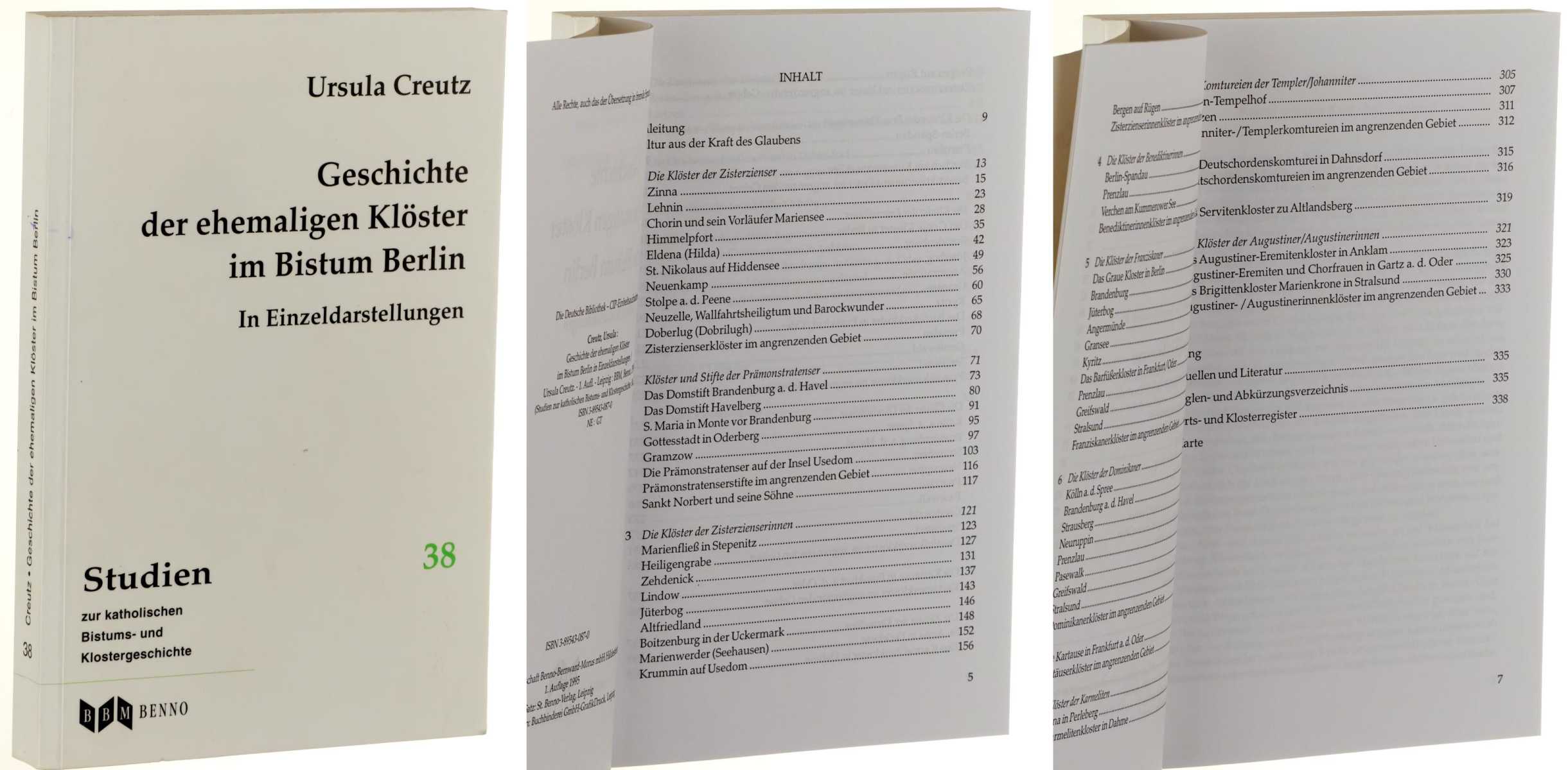Creutz, Ursula:  Geschichte der ehemaligen Klöster im Bistum Berlin in Einzeldarstellungen. 