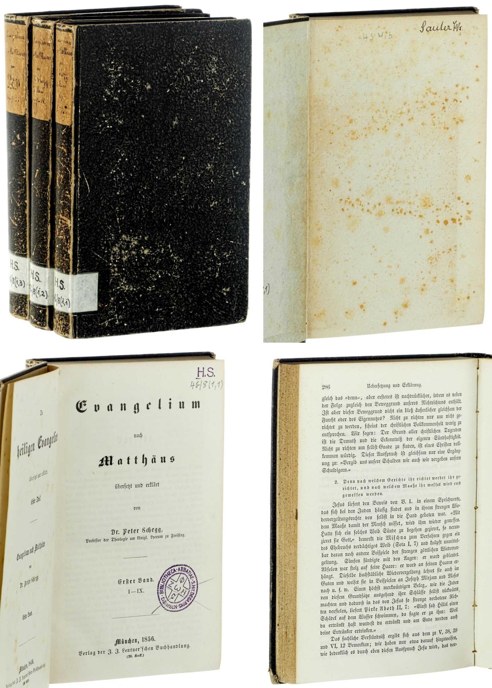 Schegg, Peter:  Evangelium nach Matthäus. 3 Bände ( I - IX; X-XVIII; XIX-XXVIII). 
