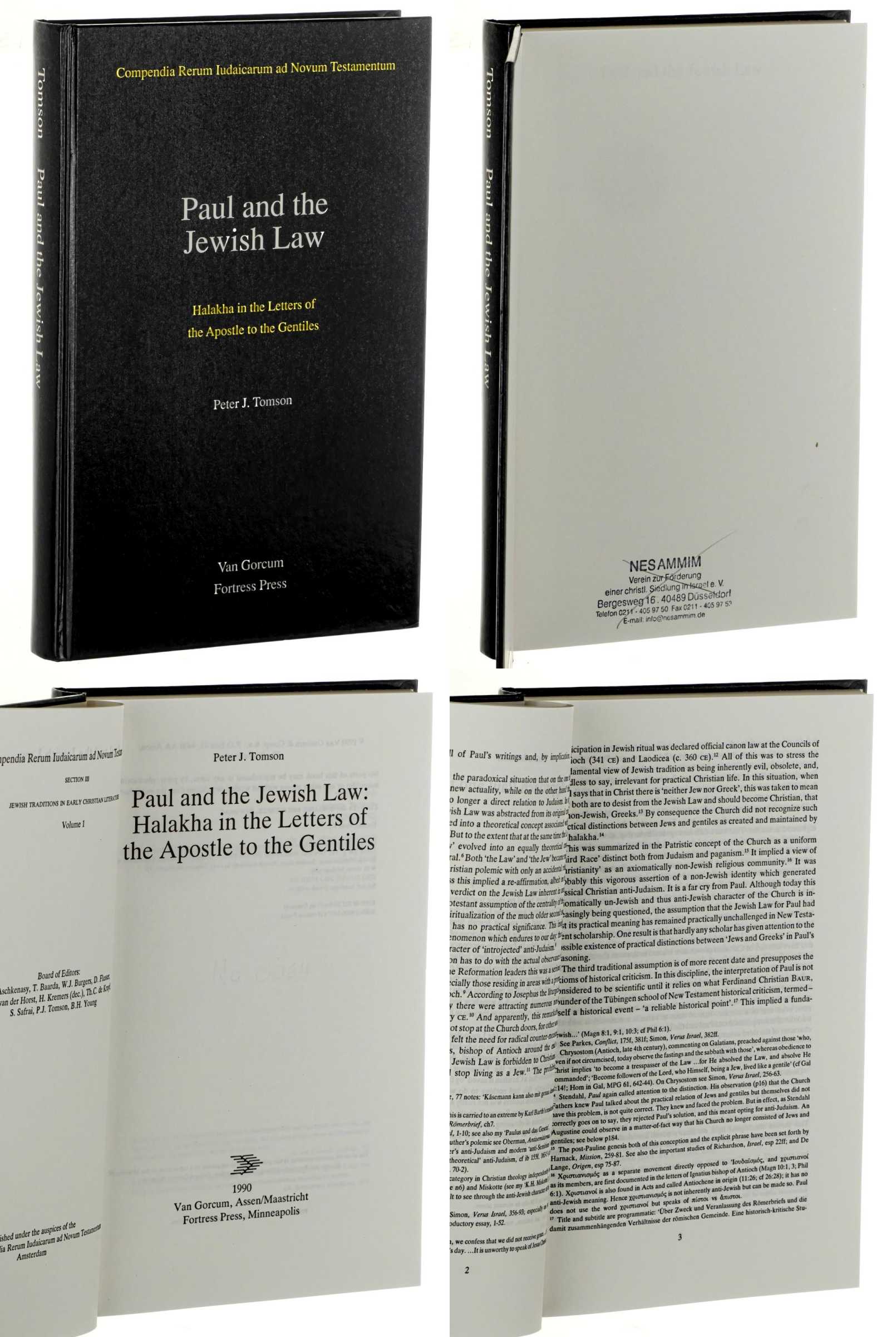 Tomson, Peter J.:  Paul and the Jewish law. Halakha in the letters of the Apostle to the Gentiles. 