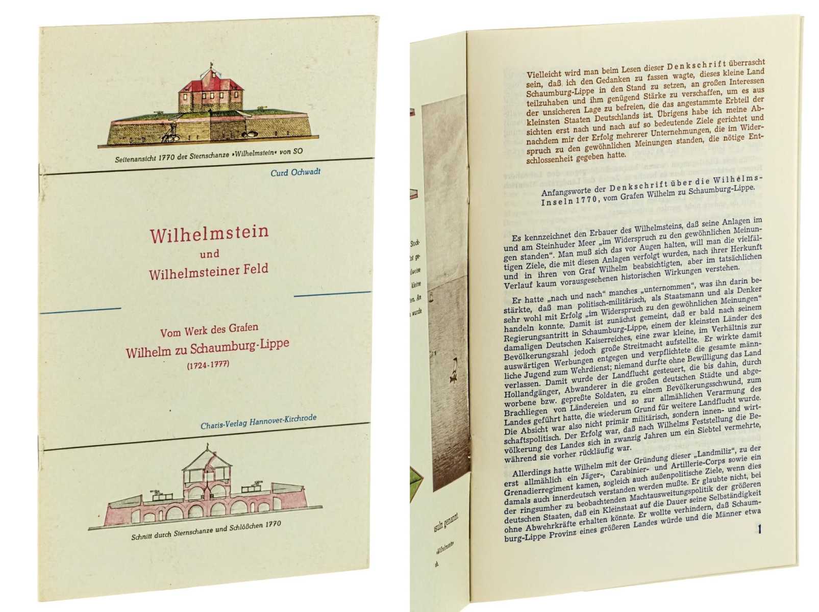 Ochwadt, Curd:  Wilhelmstein und Wilhelmsteiner Feld. Vom Werk des Grafen Wilhelm zu Schaumburg-Lippe (1724-1777). 