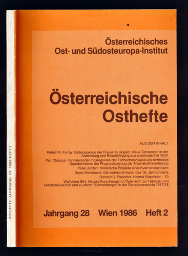 Österreichisches Ost- und Südosteuropa-Institut (Hrg.)  Österreichische Osthefte. hier: Heft 2/1986. Jahrgang 28. 