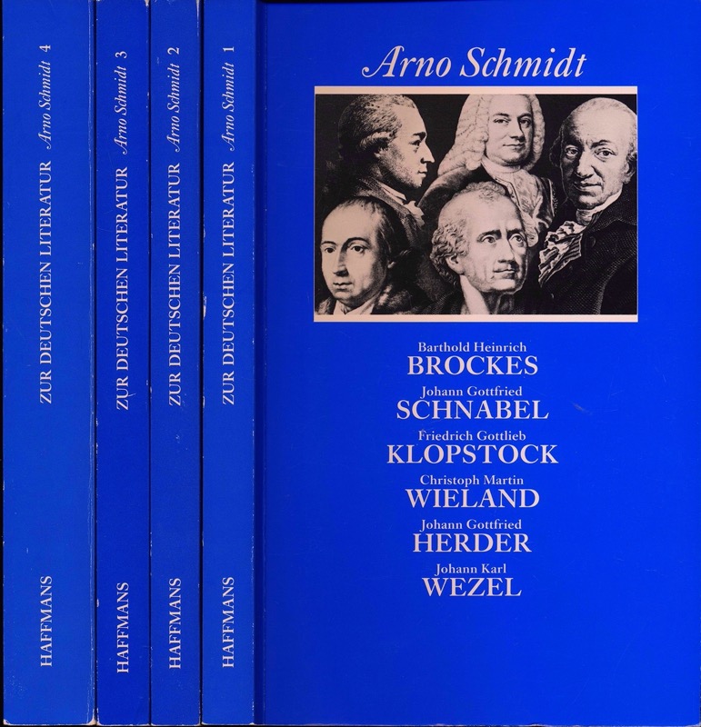 SCHMIDT, Arno  Das essayistische Werk zur deutschen Literatur in vier Bänden. Sämtliche Nachtprogramme und Aufsätze. 