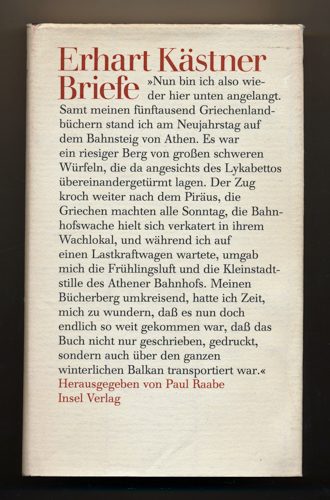KÄSTNER, Erhart  Briefe, hrggb. von Paul Raabe. 
