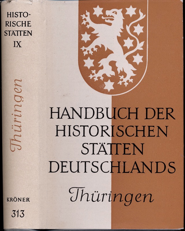 PATZE, Hans (Hrg.)  Handbuch der Historischen Stätten Deutschlands Band 9: Thüringen. 