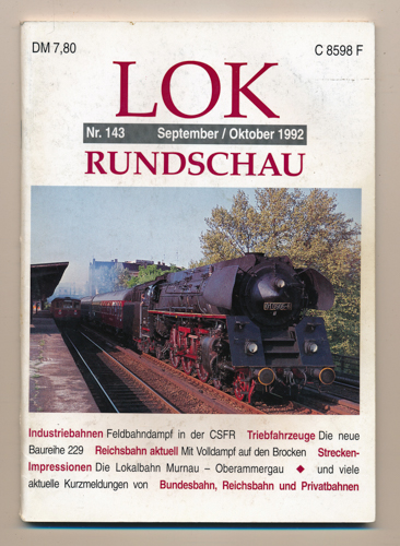   Lok Rundschau. Magazin für Eisenbahnfreunde Heft Nr. 143: September/Oktober 1992. 