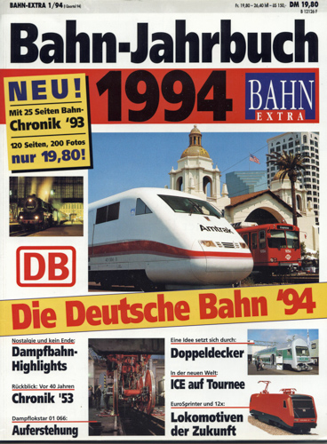   Bahn Extra Heft 1/94: Bahn-Jahrbuch 1994. Die Deutsche Bahn '94. 