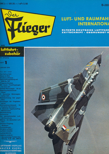 ZUERL, Walter (Hrg.)  Der Flieger. Luft- und Raumfahrt International. hier: Heft 1/1976 (56. Jahrgang). 