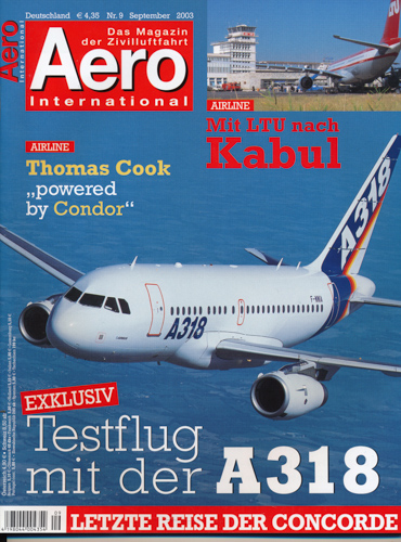   AERO International. Das Magazin der Zivilluftfahrt. hier: Heft 9 (September 2003). 