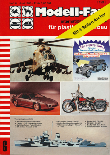   Modell-Fan. internationales magazin für plastic-modellbau. hier: Heft 6/1985. 