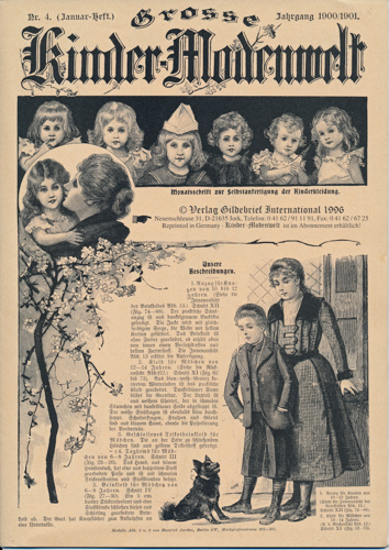   Kinder-Modenwelt. Monatsschrift zur Selbstanfertigung der Kinderkleidung. hier: Heft Nr. 4 / Jahrgang 1900/1901 (Januar-Heft) (Reprint). 