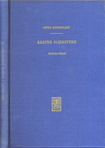 EISSFELDT, Otto  Kleine Schriften. hier: Band 6 (von 6) apart. 